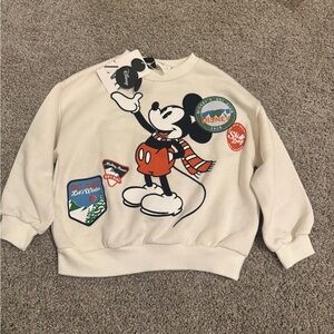 Disney Cream and Black Mickey Mouse Sweater